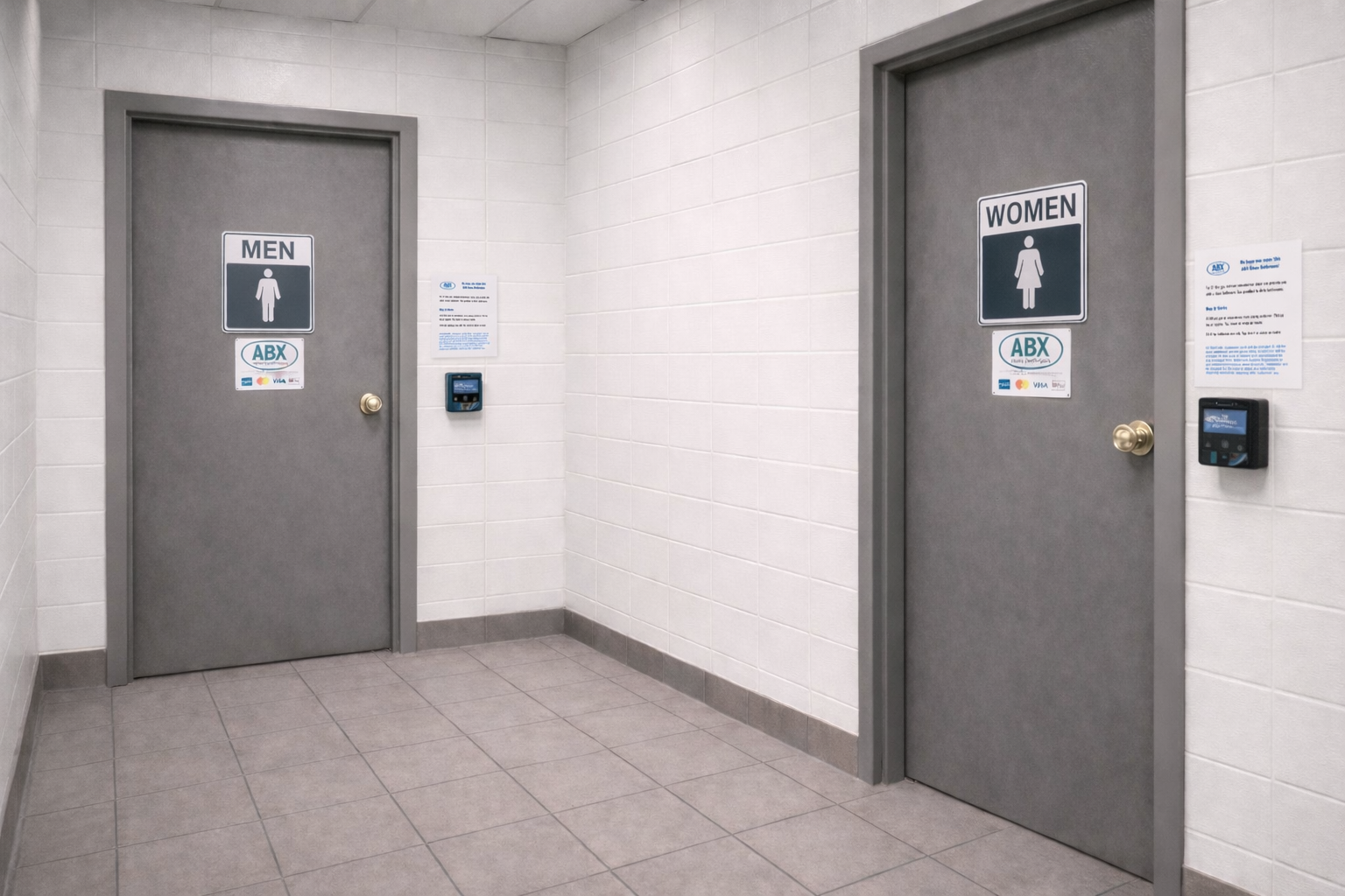 abx gas station bathrooms black